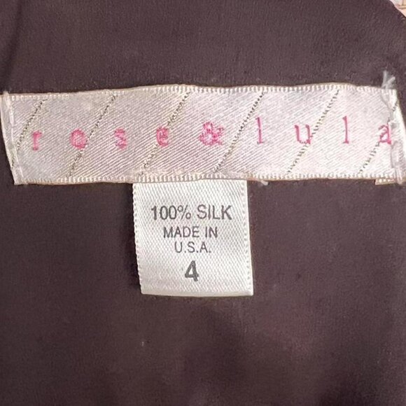 Vintage Y2K Rose & Lula green and tan paisley print halter neck 100% silk dress - Picture 6 of 6